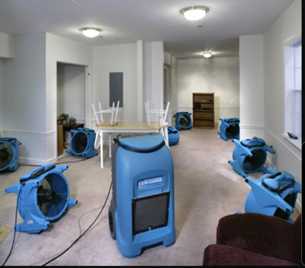 Air movers and dehumidifier setup for Water Extraction & Removal in Lake in the Hills